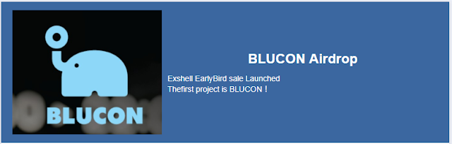 BLUCON Airdrop By (ExShell) Exchange et 388 ET Worth of ($11)