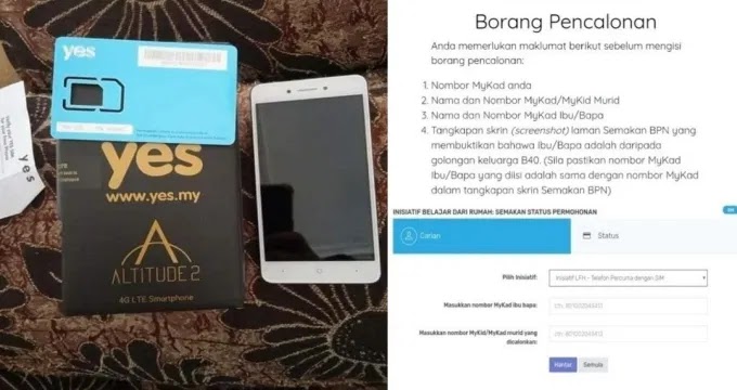 Permohonan dan Semakan Status Telefon Pintar Percuma B40 Secara Online