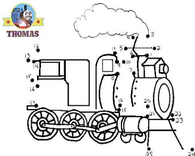 Tricky fun brainteaser Sodor railway old steam locomotive Thomas the train dot to dot for kids game