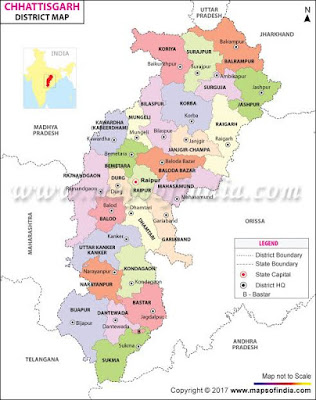 District map of Chhattisgarh