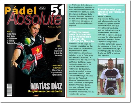 Planeta Padel Web y Manuel Muniain recorte de prensa Padel Absolute 51