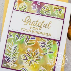 Sunny Studio Stamps: Elegant Leaves Frilly Frame Dies Fall Themed Grateful For You Card by Angelica Conrad