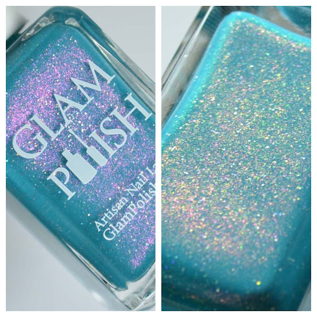 teal crelly shimmer nail polish