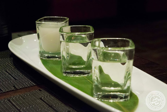 image of Sake tasting at Aji 53, Japanese restaurant in Brooklyn, New York