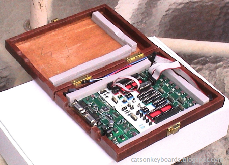 An AVR STK 500 development board in a custom case