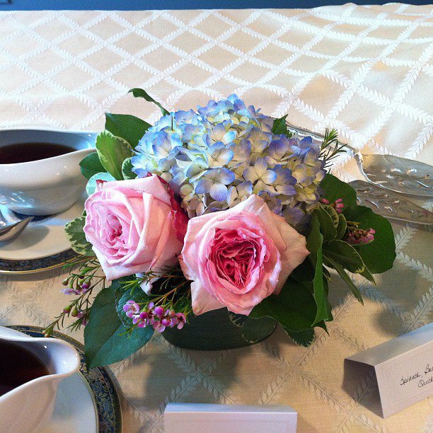  David made these stunning centerpieces for a bridal shower I cohosted