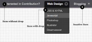 drop down menus blogger