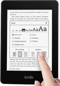 photo of new Kindle with font selection screen