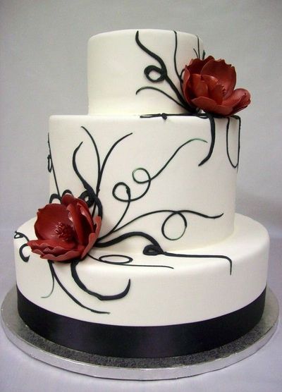 Amazing Red  Black And White  Wedding  Cakes  27 Pic 