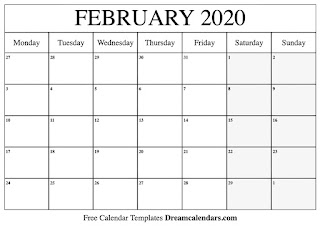 Free Printable Calendar February 2020