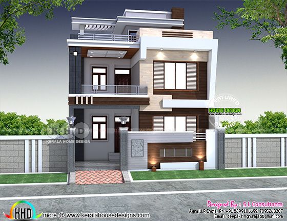 28 x 60 modern Indian  house  plan  Kerala home  design  