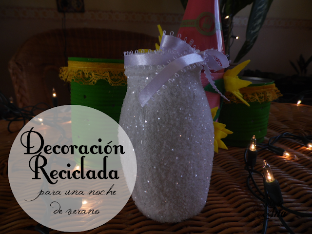 Decoración con material reciclado para una noche de verano