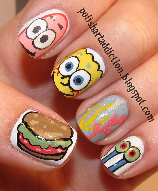  painting cartoons in nail art and i still love how it ended up looking