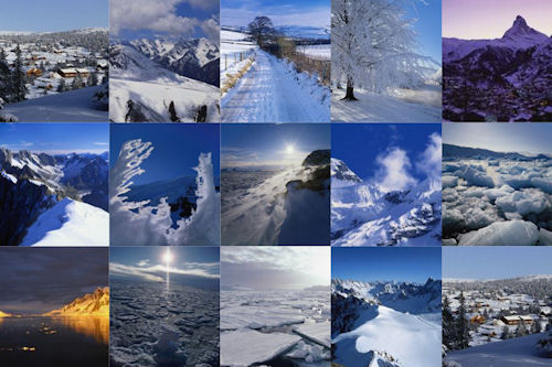 Paisajes nevados o snowscapes (nieve en las montañas)