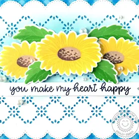 Sunny Studio Stamps: Cheerful Daisies Frilly Frame Dies Happy Thoughts Everyday Card by Ashley Ebben