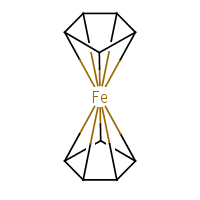 ferrocene with 10-coordinate iron