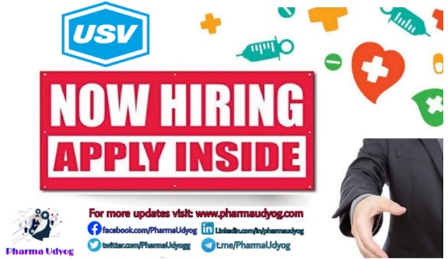 USV limited | Walk-in interview at Daman on 6 Oct 2019 | Pharma Jobs