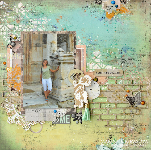 time travelers @akonitt #bluefern #7dots #layout #mixedmedia #by_marina_gridasova