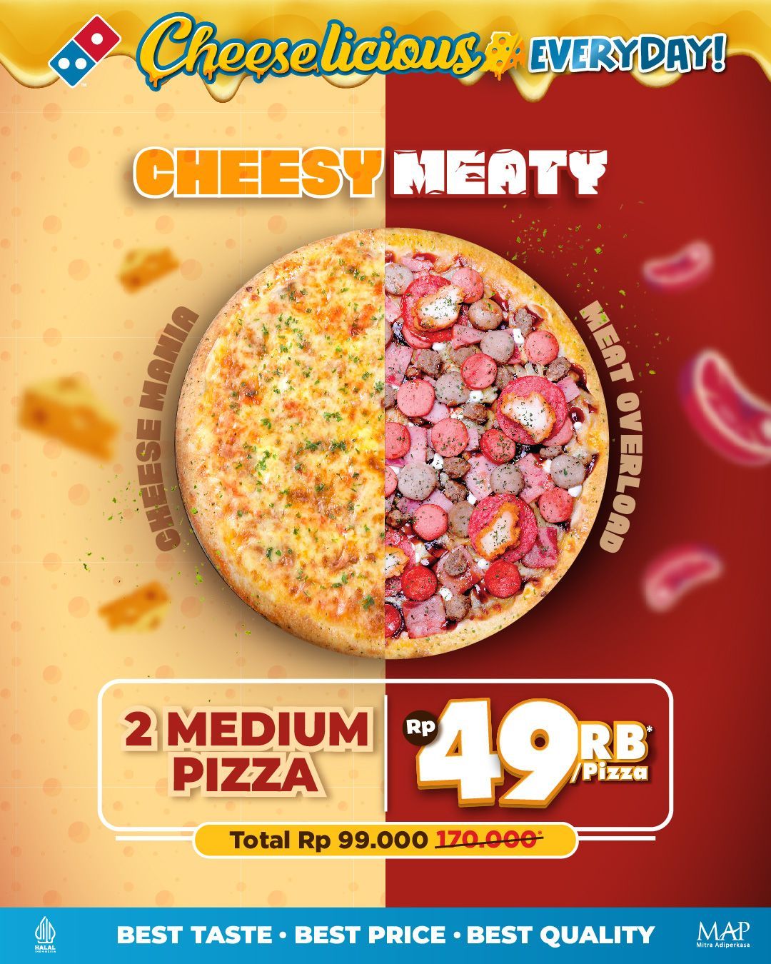 DOMINOS PIZZA Promo CHEESY MEATY hanya Rp 99.000