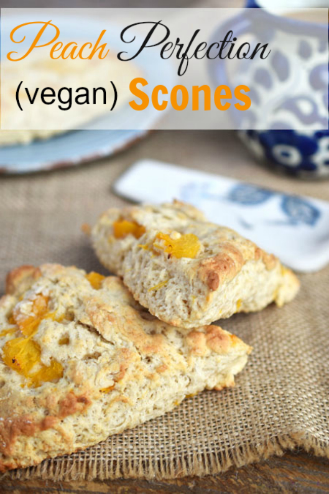 Peach Perfection Vegan "Buttermilk" Scones - with cinnamon and ground ginger for a gentle sweet and savoury effect (and an unbelievable fragrance when these scones are baking in the oven!