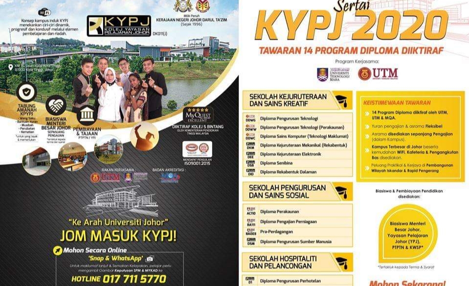 Permohonan KYPJ 2020 Online (Kolej Yayasan Pelajaran Johor ...