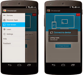 Android mirroring on Chromecast app