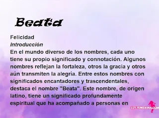 significado del nombre Beata