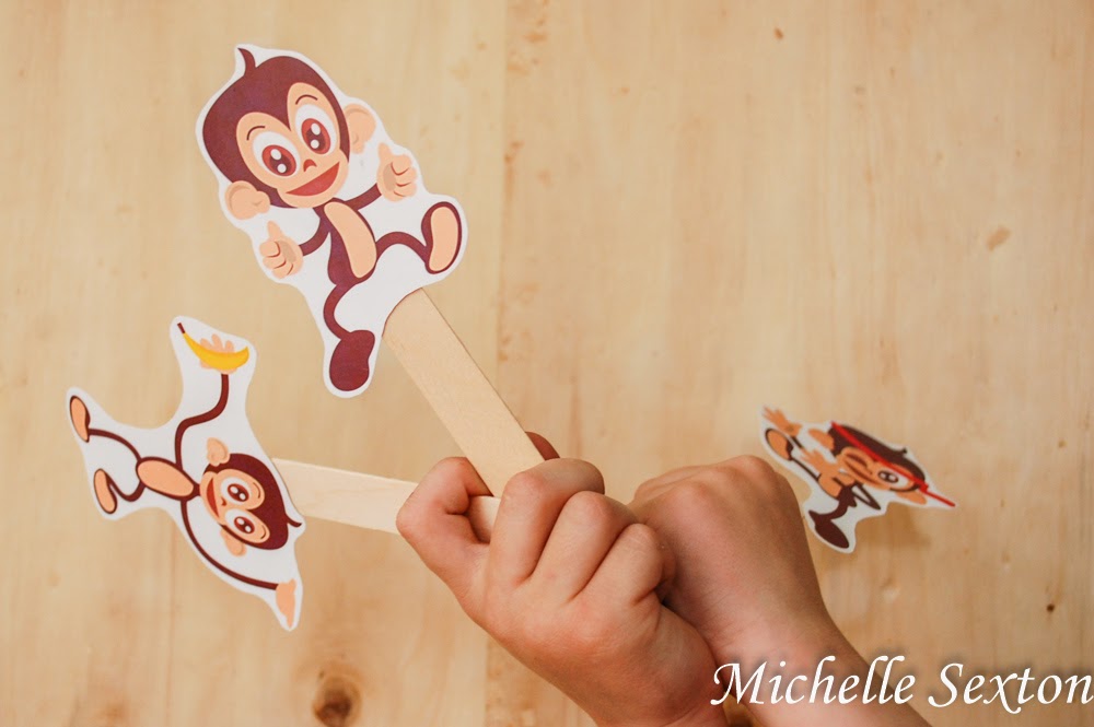 Free Printable Monkey Puppets - find them at SoHeresMyLife.com - click through and get them now