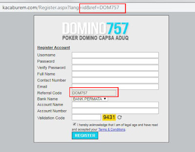 Cara Daftar Kode Referral Di Situs Judi Domino757 Online