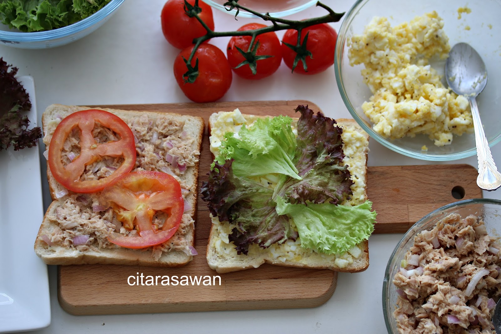Sandwich Telur dan Tuna Mayo / Eggs and Tuna Mayo Sandwich 