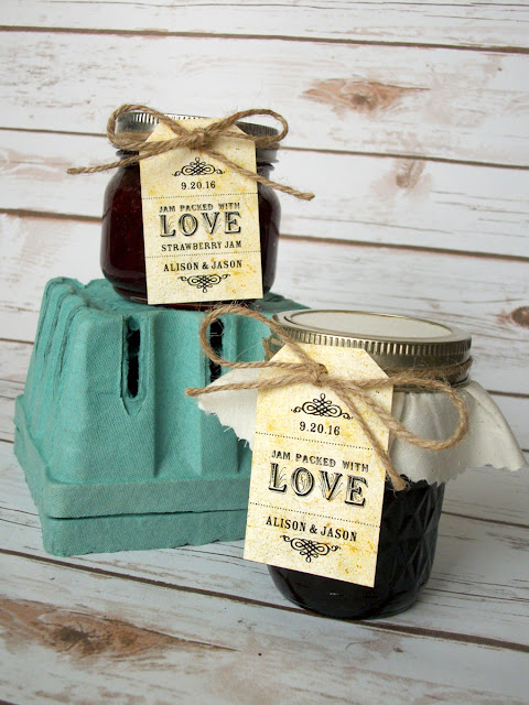 Vintage Jam Packed with Love wedding favor hang tags