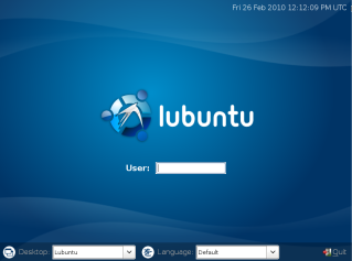 lubuntu10.04 login screen