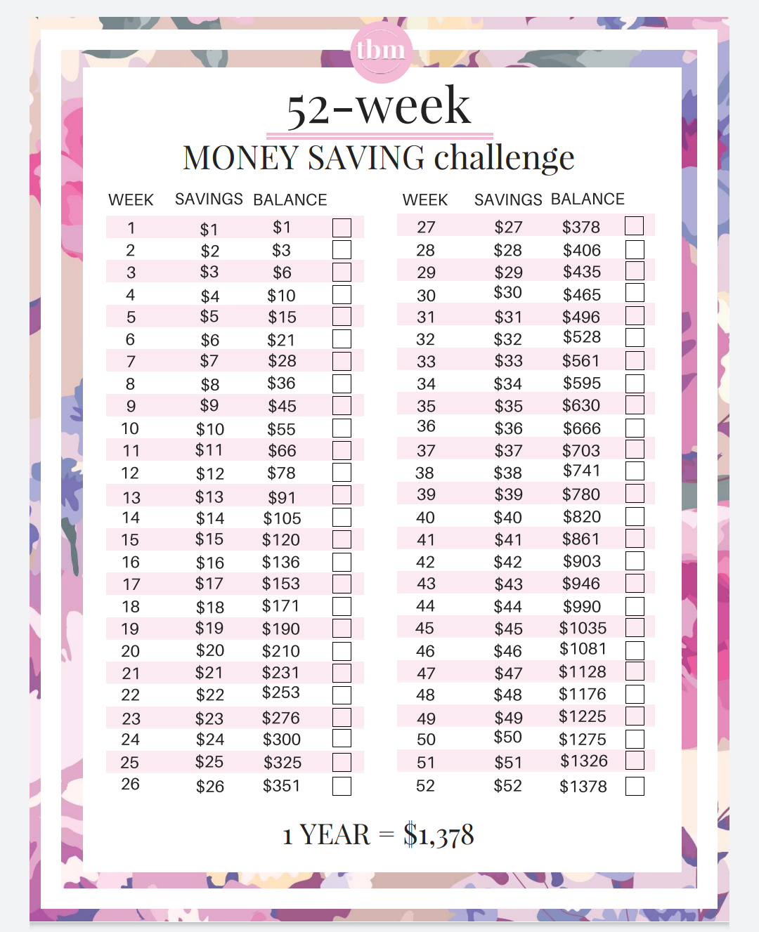 52 WEEK MONEY CHALLENGE.