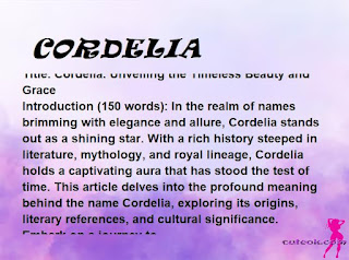 meaning of the name "CORDELIA"