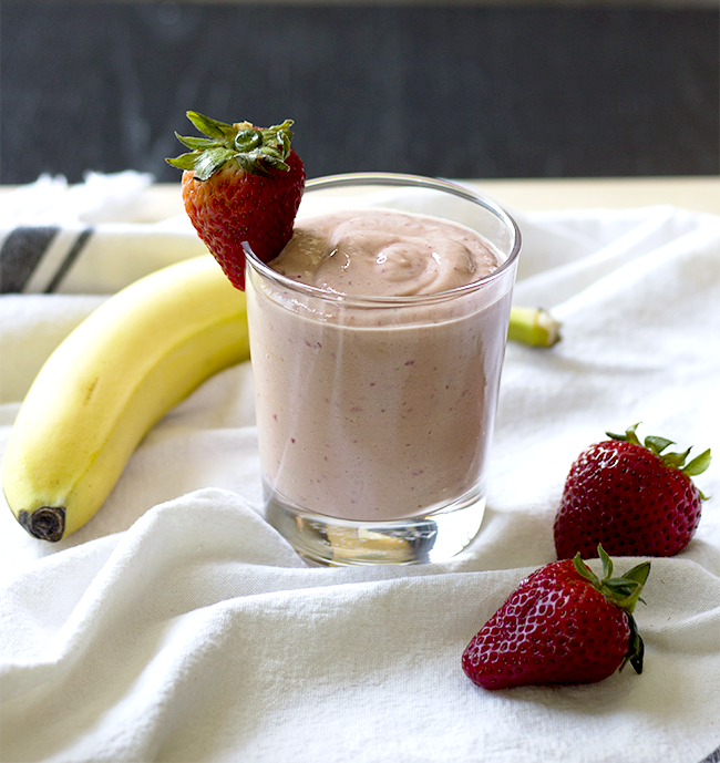 Strawberry Papaya Mango Tofu Smoothie