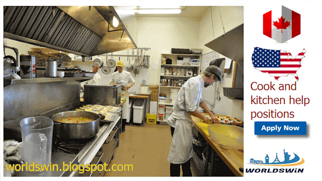 Cook and kitchen help positions for hiring now 
