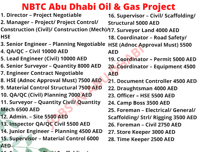 NBTC Abu Dhabi Oil & Gas Project