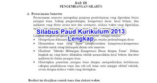 Silabus Paud Kurikulum 2013 Terbaru Lengkap