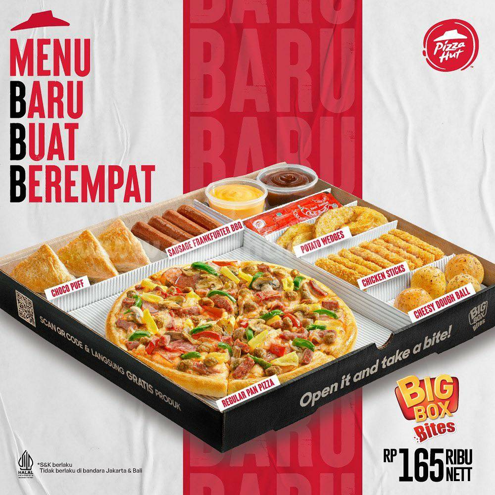 Promo PIZZA HUT BIG BOX BITES - Paket Berempat Hanya Rp 165RIBU