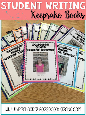 Keep your students' published writing pieces from throughout the year and bind them into a finished book. It will be a great keepsake for your kiddos to remember the year they spent with you. Blog post includes a freebie table of contents, dedication page, and about the author page.