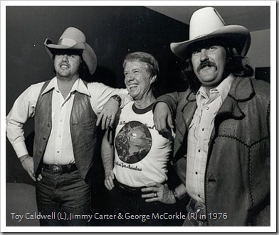 Toy Caldwell, Former President, Jimmy Carter and George McCorkle in 1976