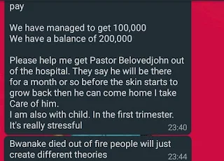 Text messages from the estate that Ruth Matete shared with her friends