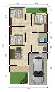 Denah Rumah 3 Kamar Minimalis di Lahan Terbatas
