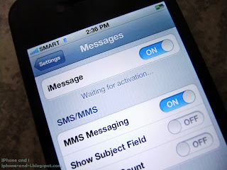 iMessage waiting for activation in iPhone 4S.