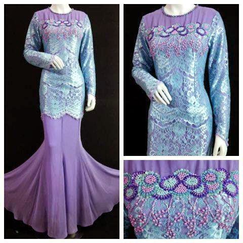 kurung lace kaler purple