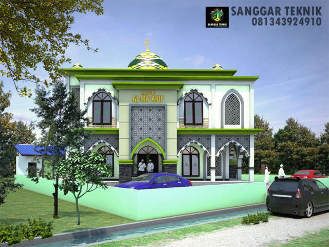 Masjid Modern 15x15 Dua Lantai