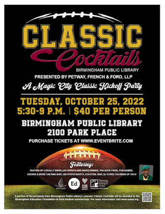Birmingham Public Library To Feature Local Distilleries at Classic Cocktails October 25