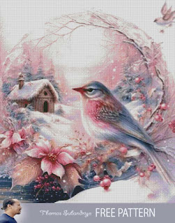 Winter Bird free cross stitch pattern