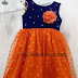 Orange Blue Kids Frock