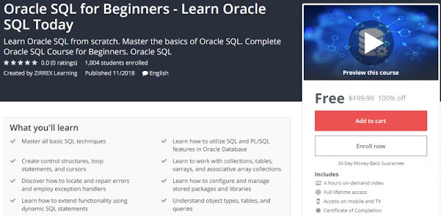 [100% Off] Oracle SQL for Beginners - Learn Oracle SQL Today| Worth 199,99$ 